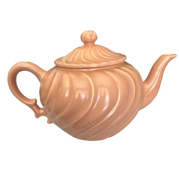 Vintage Franciscan Coronado Swirl Coral Teapot Chip Spout - Picture 5 of 10